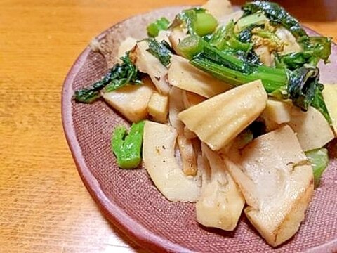 筍と　高菜の　マヨ醤油炒め